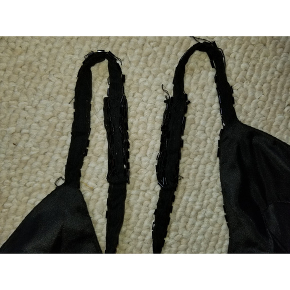 VINTAGE Womens Dress-JASZ COUTURE by ADAGIO BELLA-black silk beaded gown maxi-14 - Picture 6 of 8